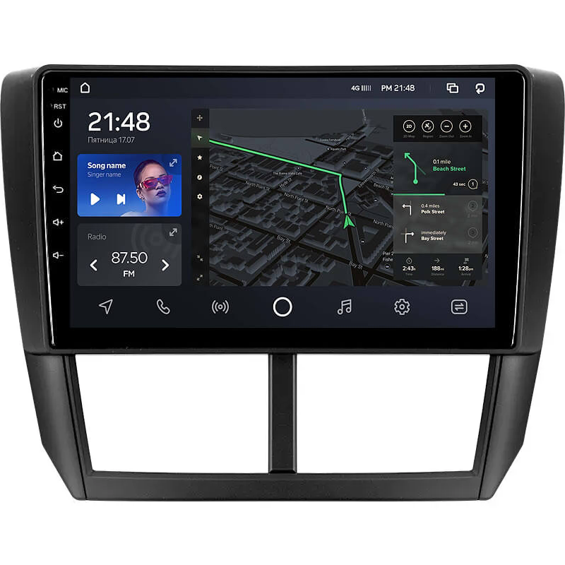 Штатна магнітола AMS T910 6+128 Gb Subaru Forester 3 SH 2007-2013 For Subaru Impreza GH GE 2007-2011