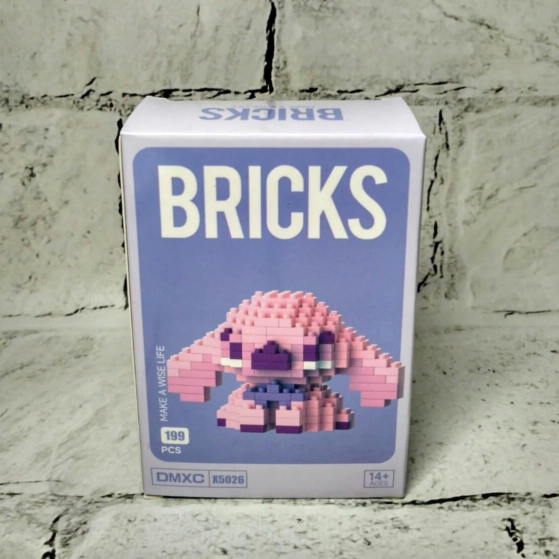 Конструктор фигурка BRICKS пиксели Стич Ангел 199 деталей (X5026)