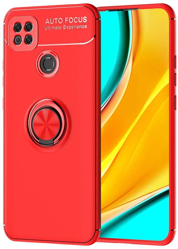 Чехол с кольцом Auto Focus для Xiaomi Redmi 9C Red (17601-2D)