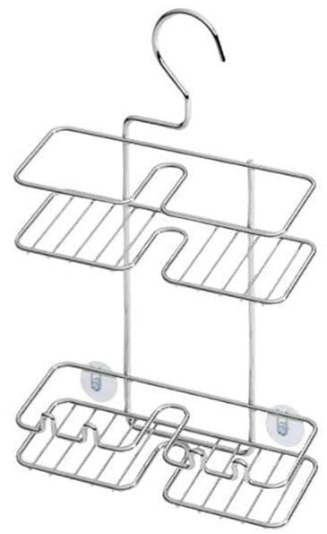 Полка для ванной Tekno-tel BK067 навесная 2-ярусная 42х27х13 см Хром (42261)