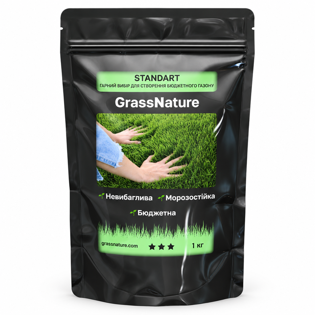 Травосмесь газонная GrassNature STANDART Premium 1 кг/30 м2 (3222111529) Травосмесь газонная GrassNature STANDART Premium 1 кг/30 м2 (3222111529)