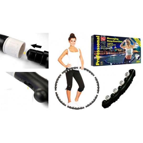 Масажний обруч з магнітами Massaging Hoop Exerciser Professional для схуднення Чорний (4200673391) - фото 4