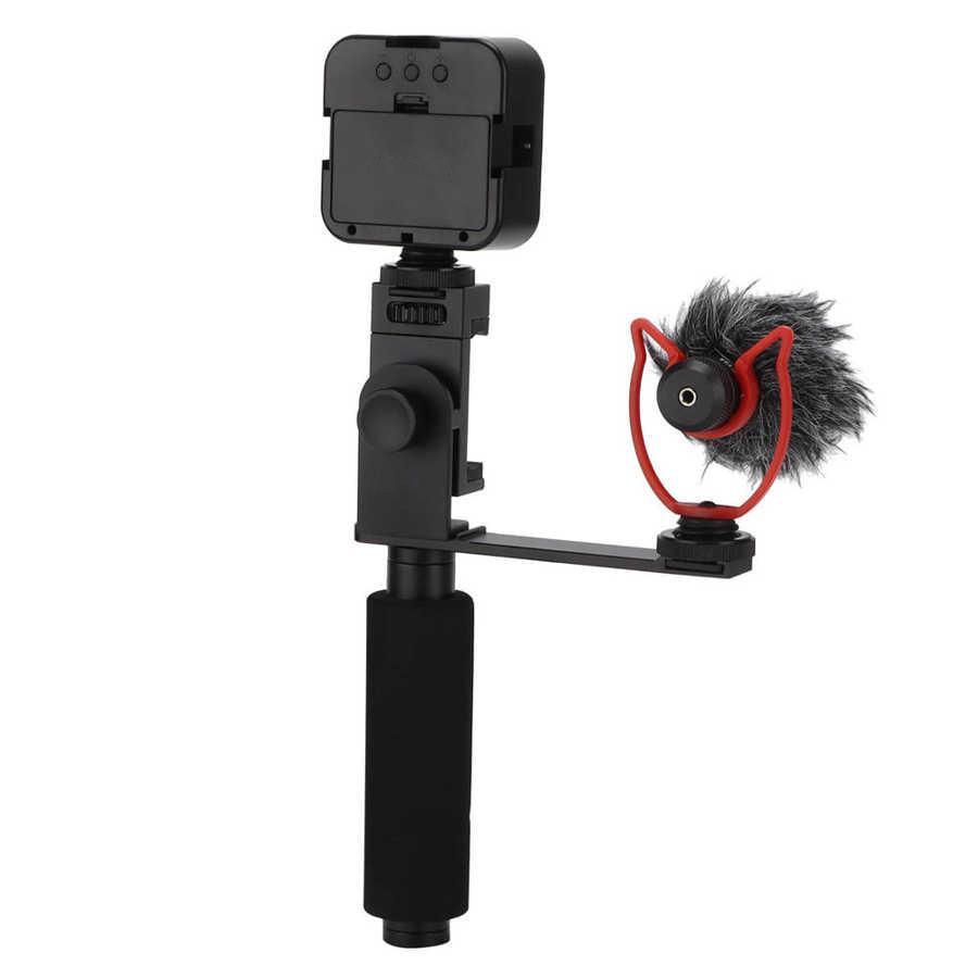 Держатель для смартфона Andoer PVK-03 с микрофоном и накамерным светом (7567)