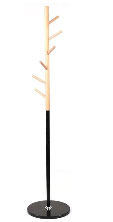 Вешалка напольная АКЛАС Осина VKY-6009 Дерево бук/металл Черный