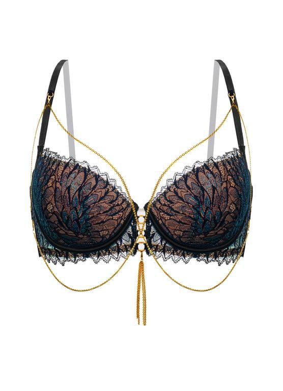 Бюстгальтер Gracija-Rim 75C Чорний/Синій (10460)