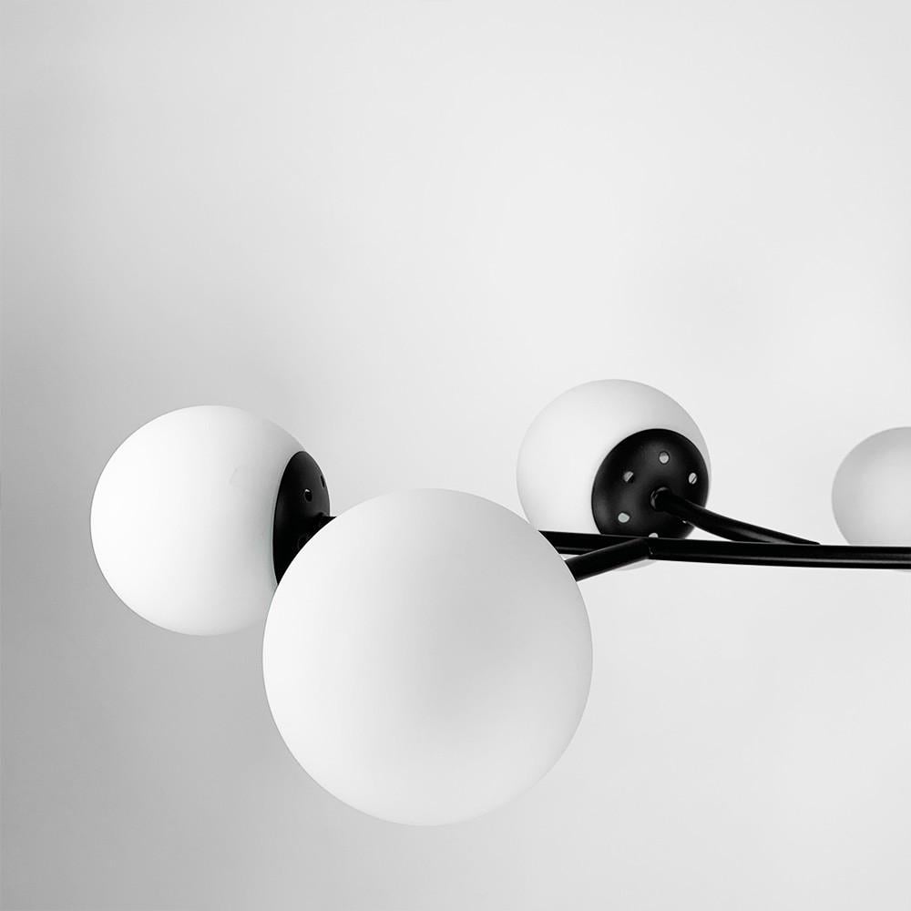 Люстра із поворотними гілочками на 9 білих плафонів Ø 120 см Чорний (K 21/9 BK+WT new d12) - фото 6 Люстра із поворотними гілочками на 9 білих плафонів Ø 120 см Чорний (K 21/9 BK+WT new d12) - фото 6