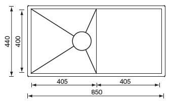 Кухонна мийка CM Filoquadra Sottotop Undertop 1V 85x44 см підстільна (12920) - фото 2