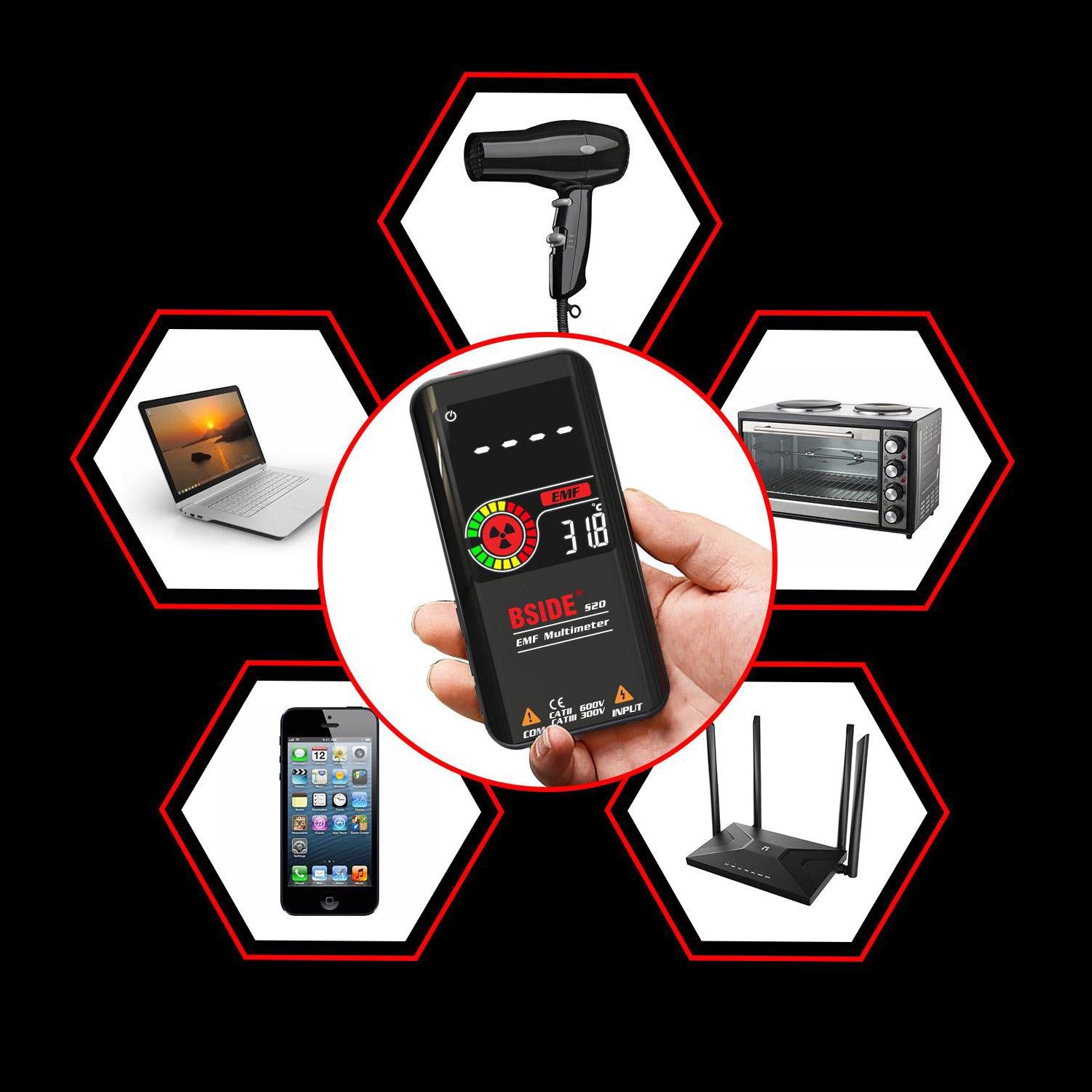 Мультиметр интеллектуальный BSIDE S11 NCV цветной цифровой DC/AC Black (13248783) - фото 9