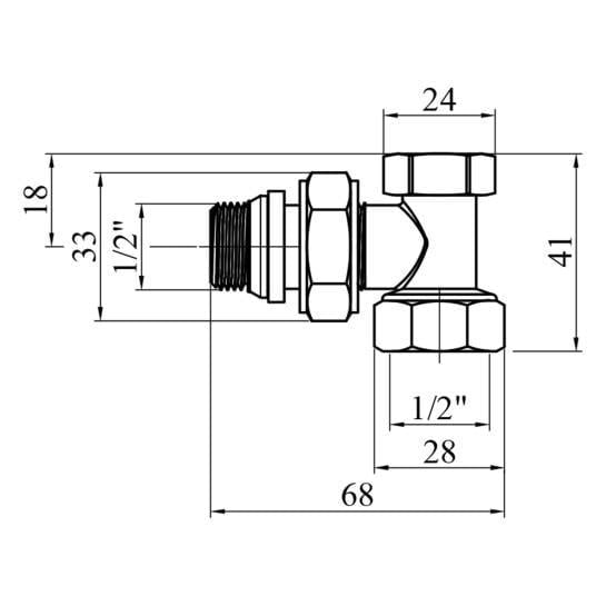 Кран радиаторный под ключ Giacomini 1/2" В/З угловой латунный (SVR-CV007434) - фото 2 Кран радиаторный под ключ Giacomini 1/2" В/З угловой латунный (SVR-CV007434) - фото 2