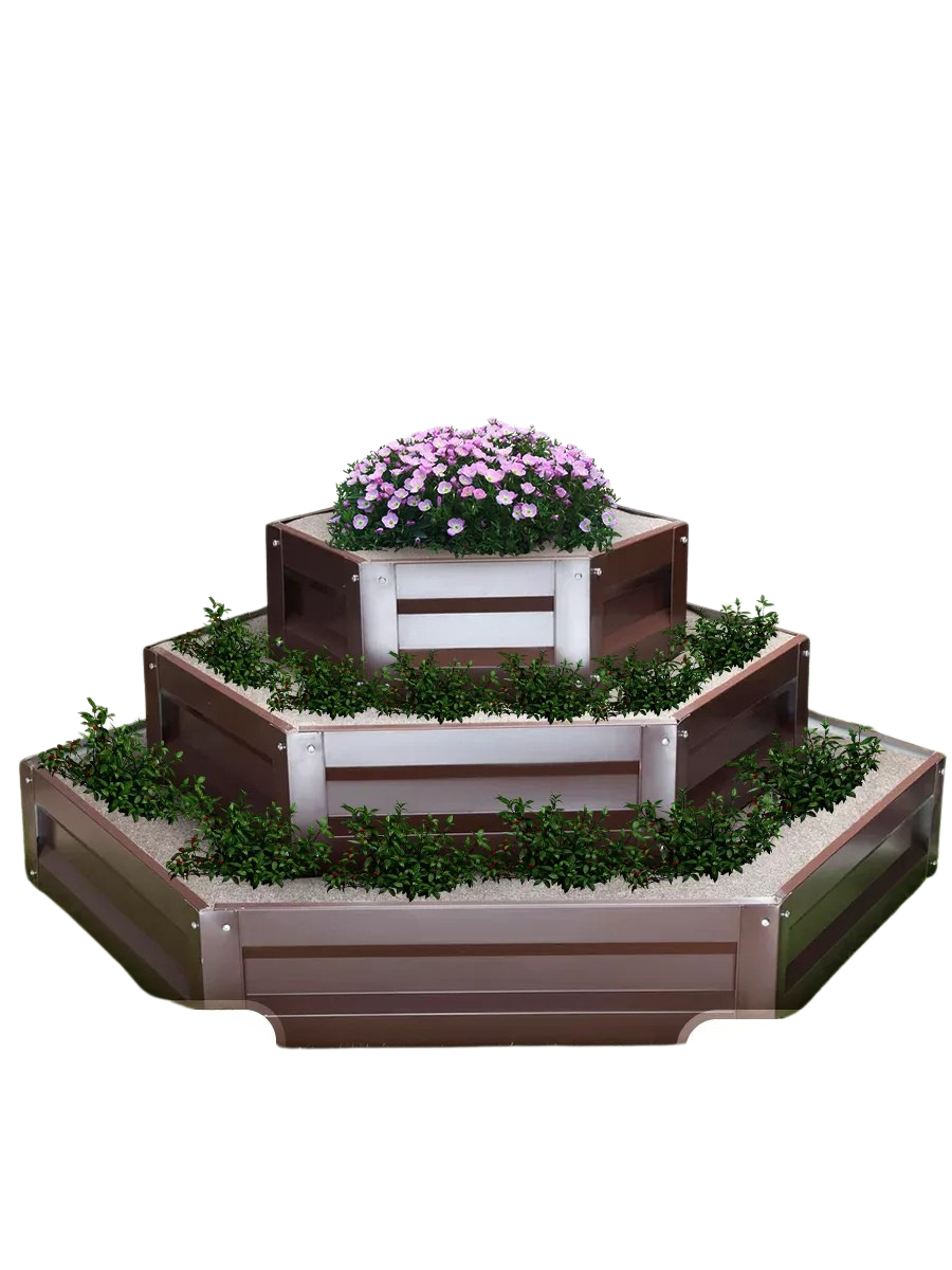 Клумба садовая многоярусная SIMBUD оцинкованная для дачи RAL8017 (694876)