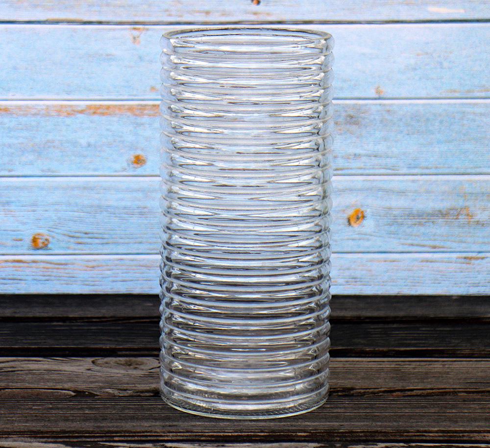 Ваза Квартет горизонт прозрачное стекло h 24 см Гранд Презент 1005838-2 горизонт