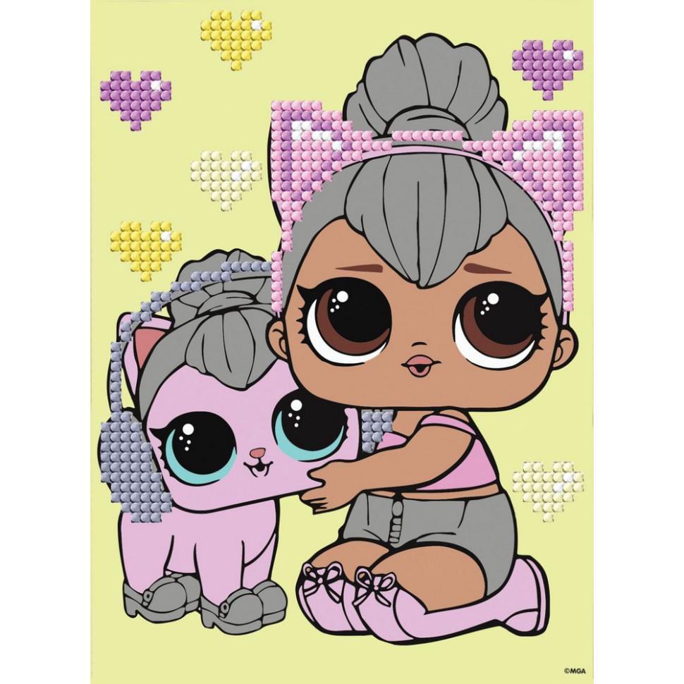 Алмазная мозаика Ideyka LOL Surprise! Kitty Queen With Kitty Kitty 15x20 см (AML1206)