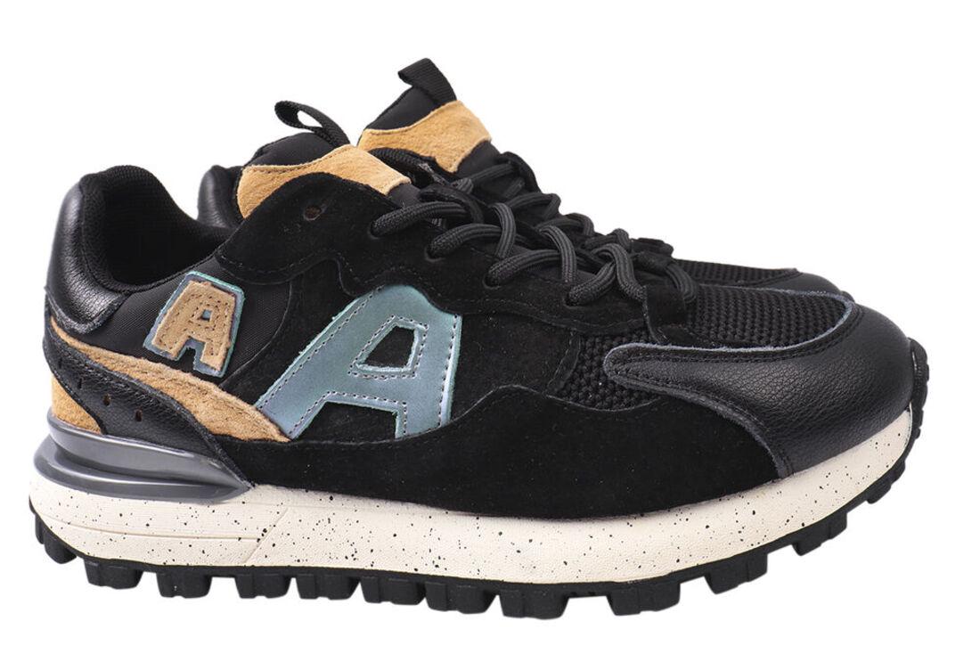 Кроссовки женские Li Fexpert из кожи-нубука на низком ходу на шнуровке р. 40 Черный (616-21DK)