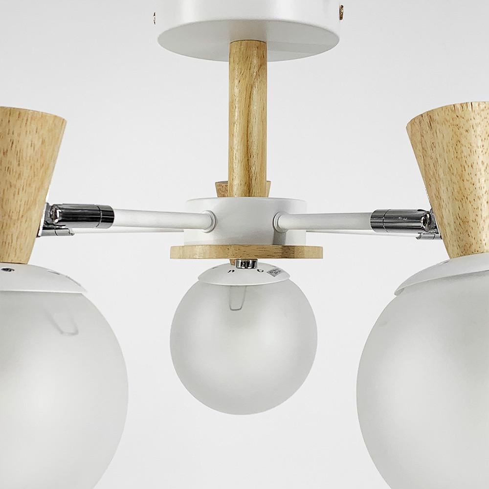 Люстра на 5 плафонів з елементами дерева Білий (51899/5) - фото 5 Люстра на 5 плафонів з елементами дерева Білий (51899/5) - фото 5