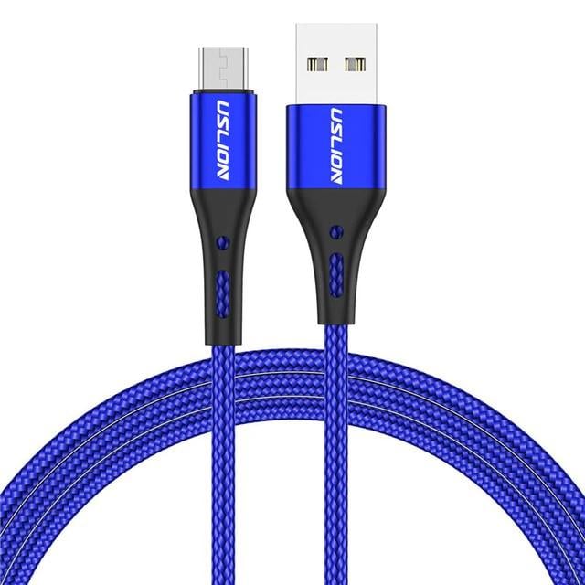 Кабель Uslion Micro-USB для быстрой зарядки 1 м Синий (1901212562) Кабель Uslion Micro-USB для быстрой зарядки 1 м Синий (1901212562)