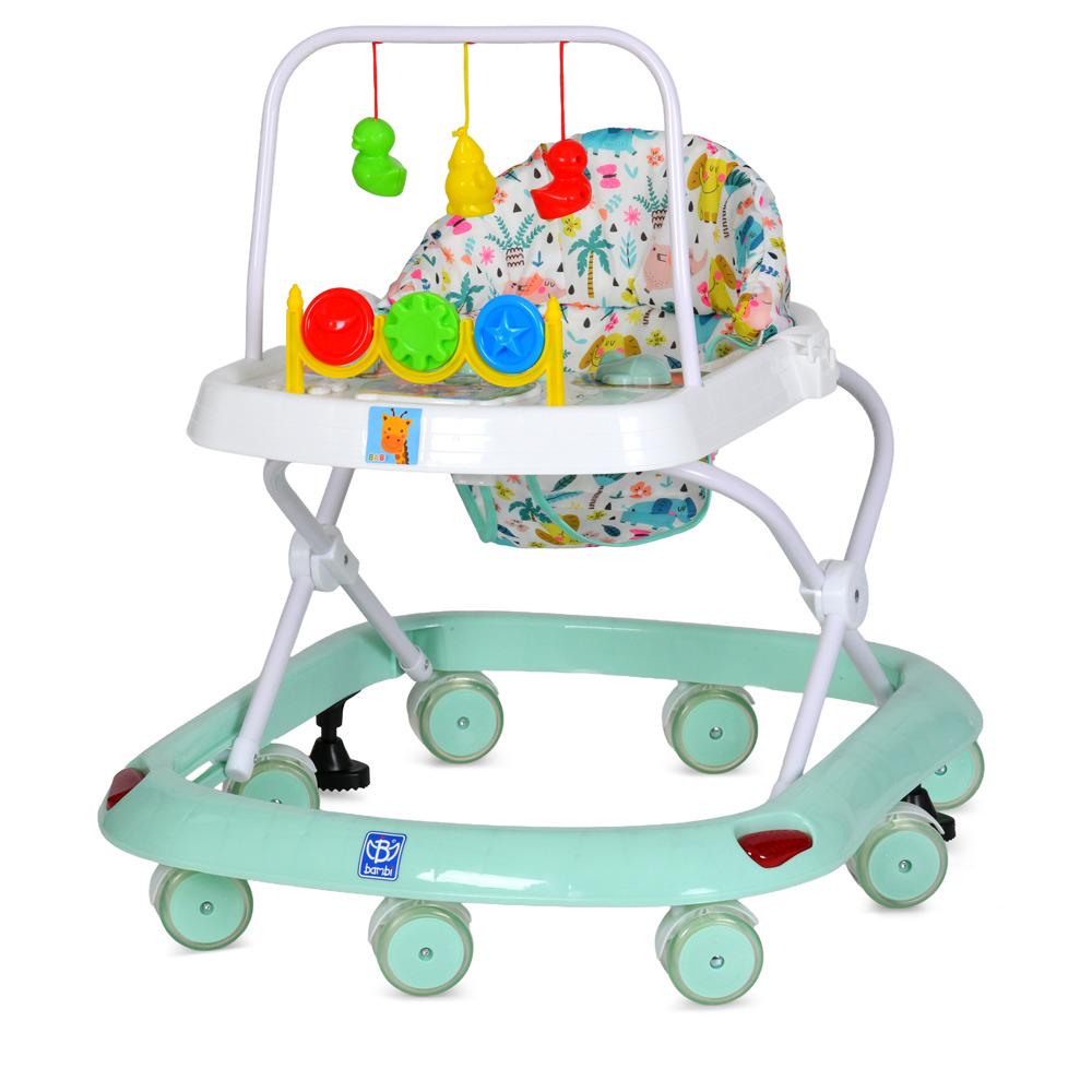 Ходунки Bambi M 0541C-10 с регулируемой высотой и дугой с подвесками Бирюзовой