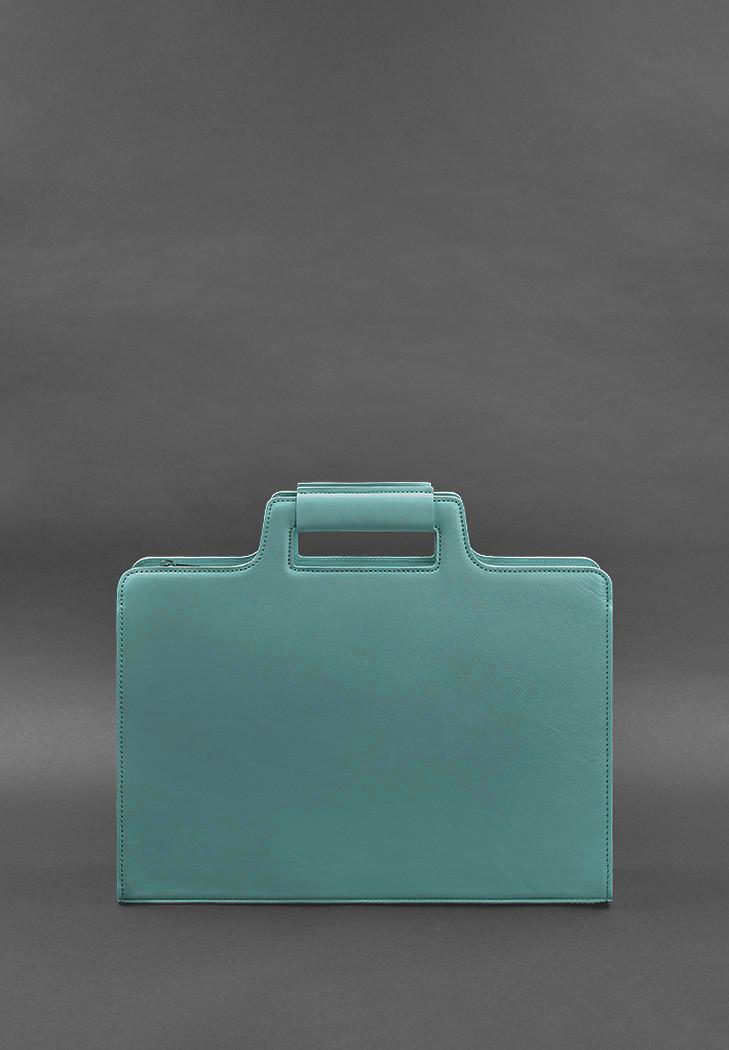Женская сумка кожаная для ноутбука и документов Бирюзовый (A-027946) - фото 6 Женская сумка кожаная для ноутбука и документов Бирюзовый (A-027946) - фото 6