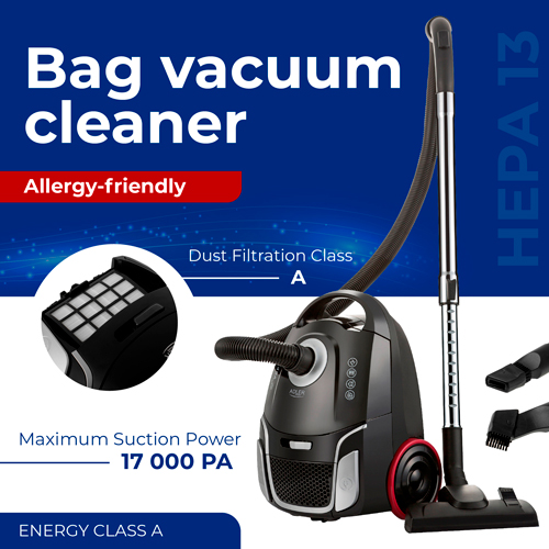 Пилосос із мішком Adler AD 7054 гіпоалергенний фільтр HEPA/кабель 7 м (03975) - фото 20 Пилосос із мішком Adler AD 7054 гіпоалергенний фільтр HEPA/кабель 7 м (03975) - фото 20