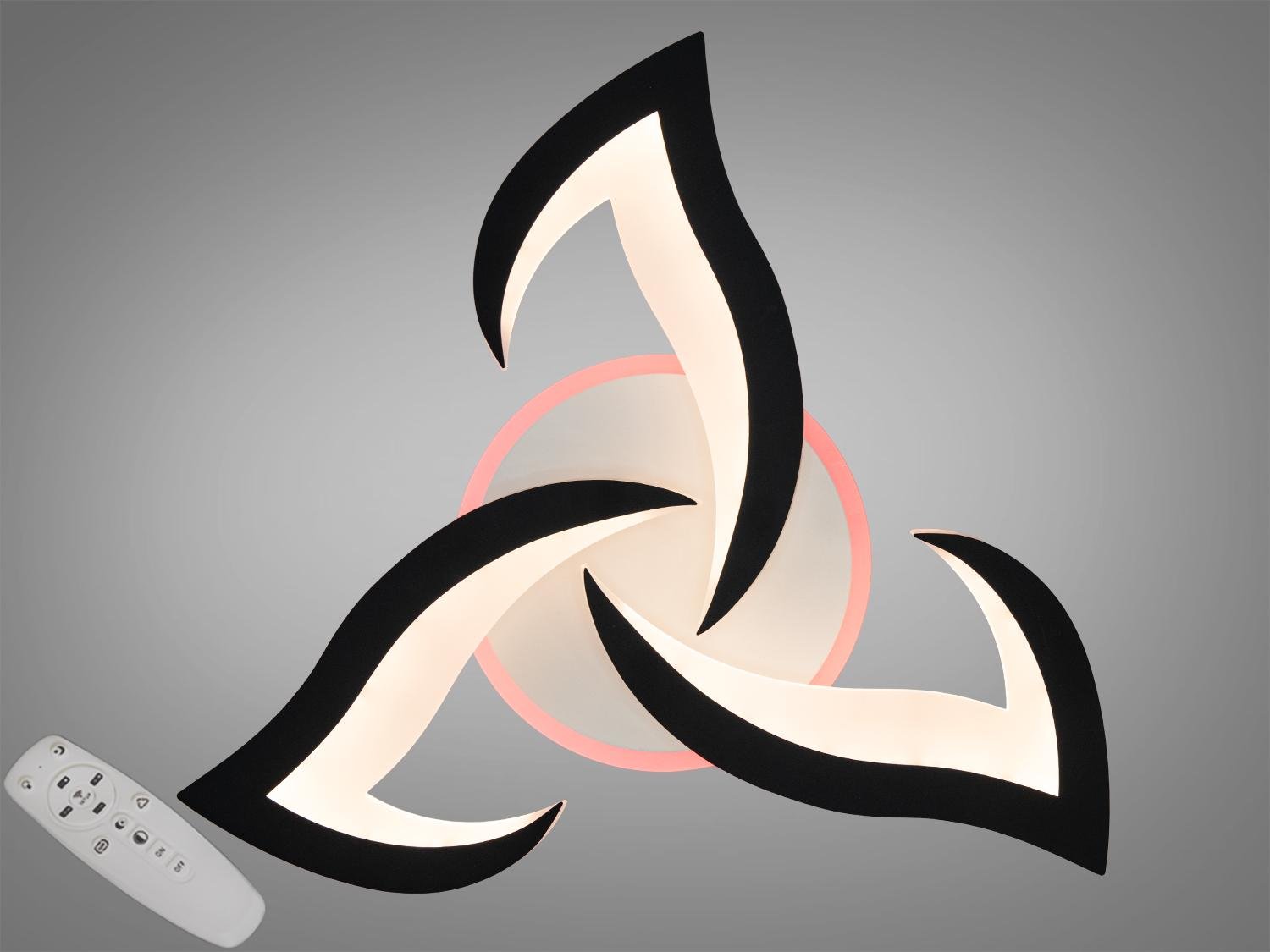 Люстра стельова LED підсвічування/димер/пульт 45W Чорний (8146/3BK 3col dim)