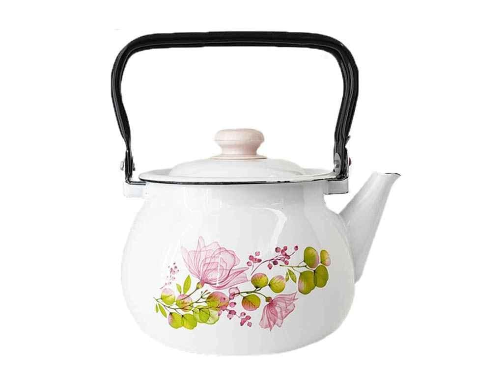 Чайник Idilia Цветочная вуаль эмалированный 2,5 л Белый (I2710/2)