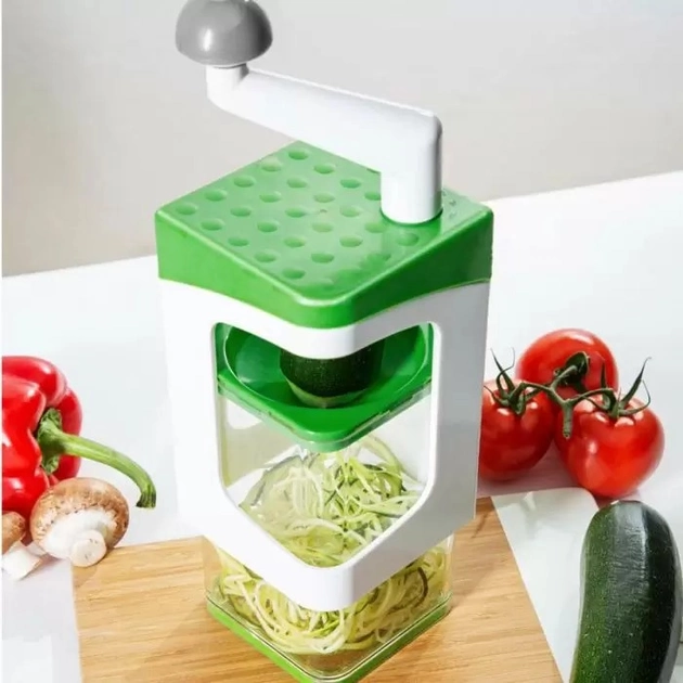 Овочерізка ручна Nicer Dicer для нарізки овочів та фруктів з насадками та контейнером 7в1 - фото 5