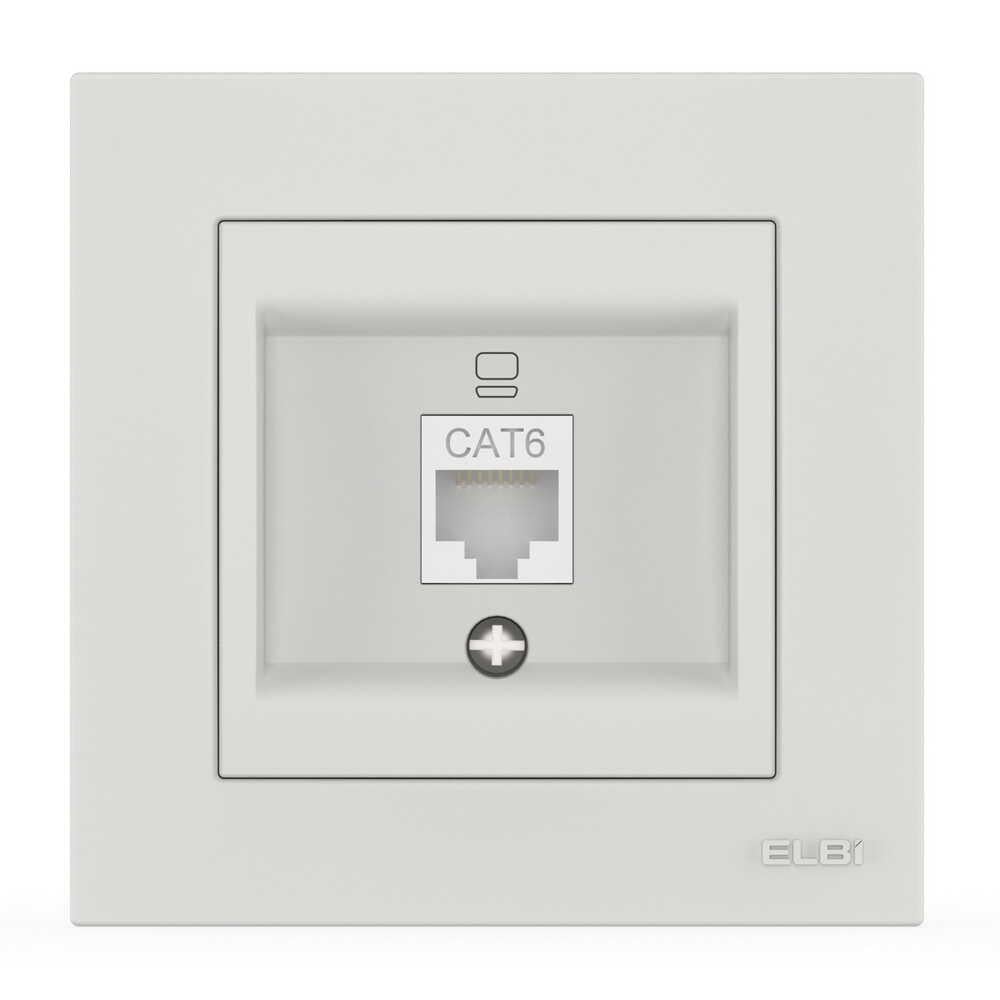 Розетка одинарная компьютерная EL-BI VEGA матовый Белый (00000024635)