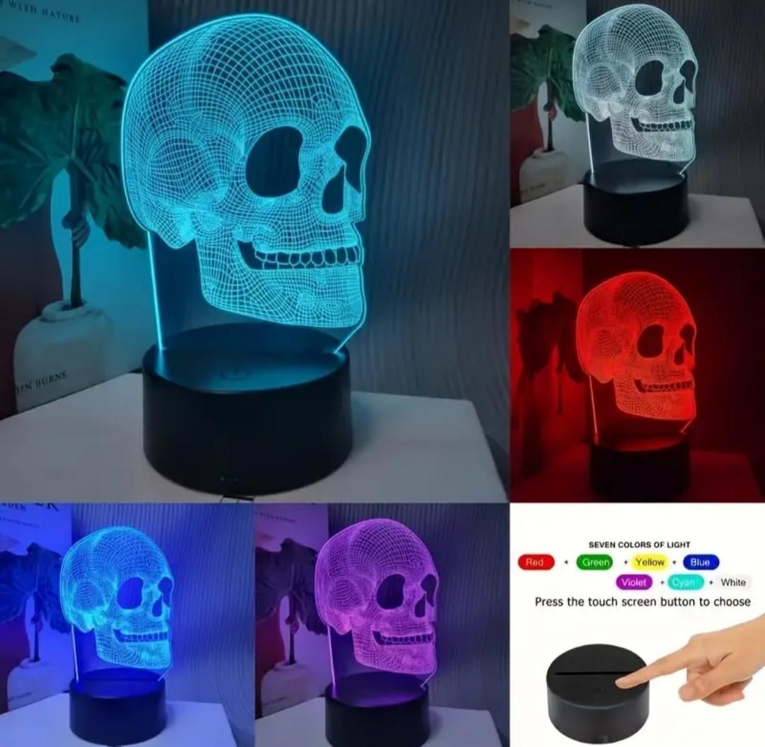 LED-нічник 3D RGB Череп з підсвіткою (27829592) - фото 2 LED-нічник 3D RGB Череп з підсвіткою (27829592) - фото 2