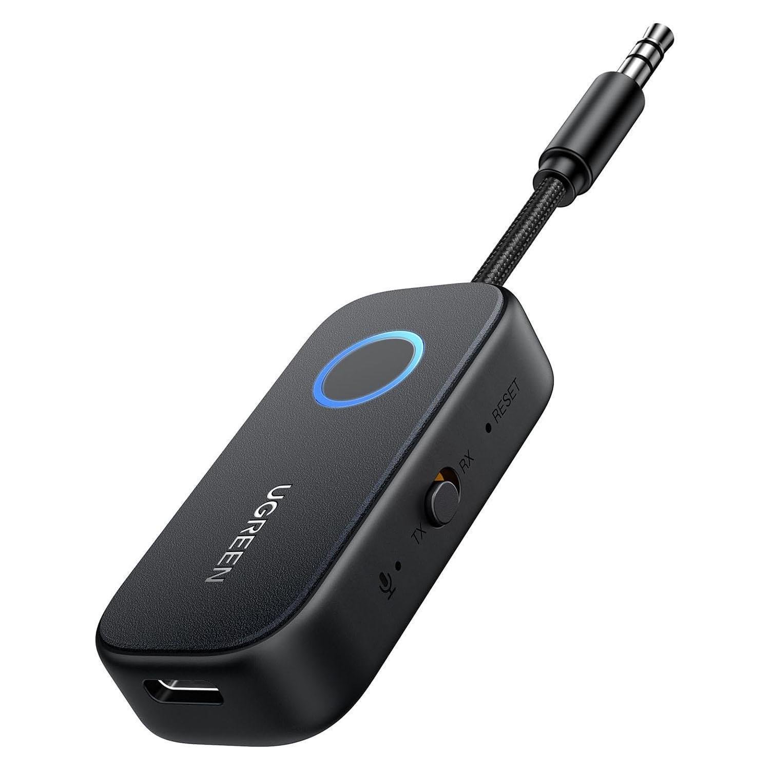 Адаптер UGREEN Bluetooth 5.2 3,5 мм AUX 28 часов работы Черный (35222)