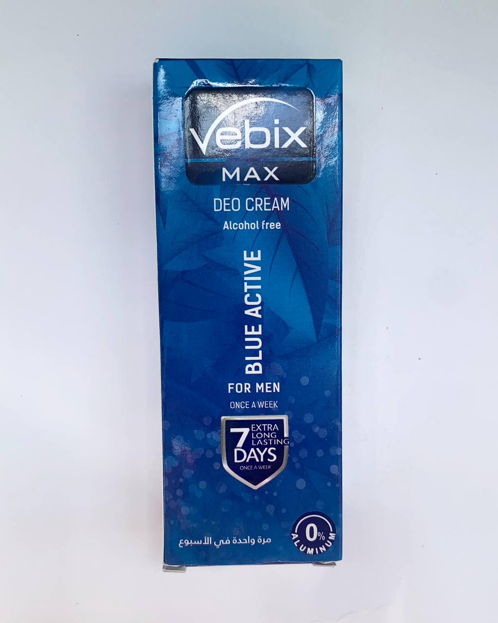 Средство от пота и запаха Vebix Deo Cream Max 7 Days blue active