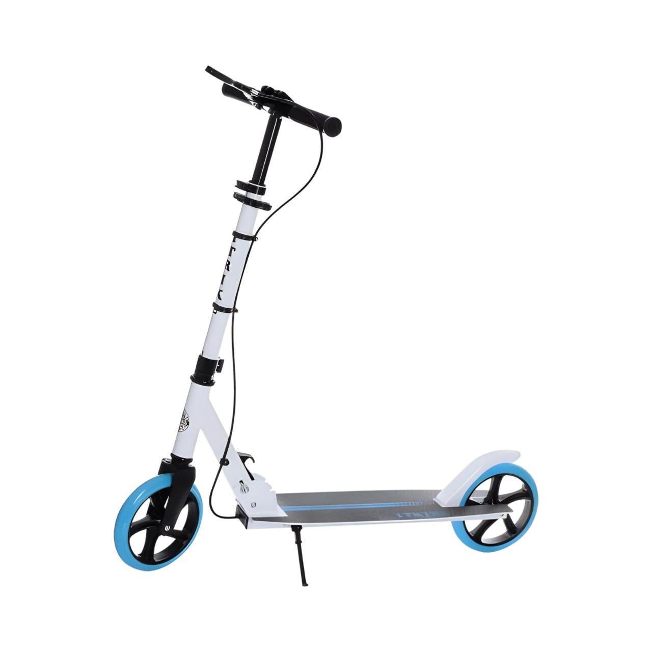 Самокат городской SR 2-049-1-WBL складной алюминиевый ручной тормоз/подставка/колеса PU 200 мм Синий (26138500)