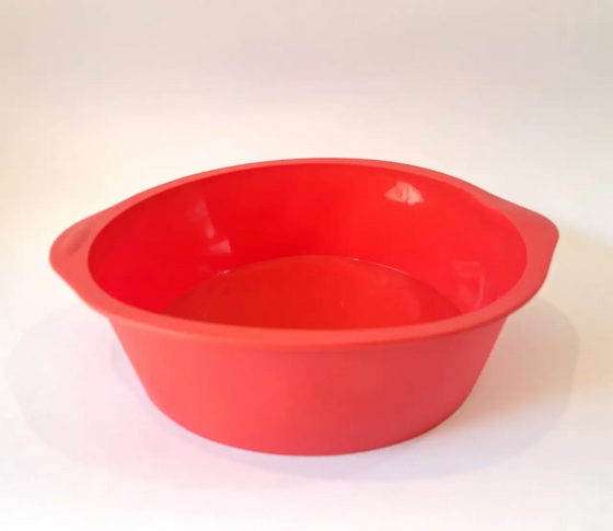 Форма силіконова для пирогів та тортів кругла з ручками 15,8 см Червоний (SAM-05578) - фото 1