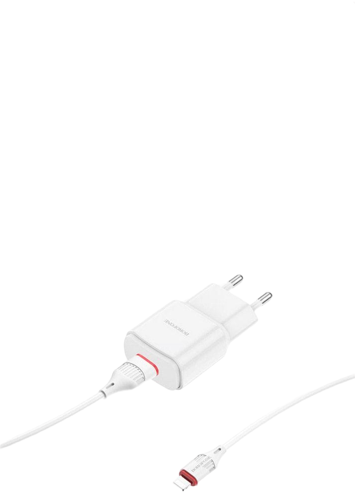 Устройство зарядное Borofone BA48A 1 USB кабель Lightning 2,1A White (36719)