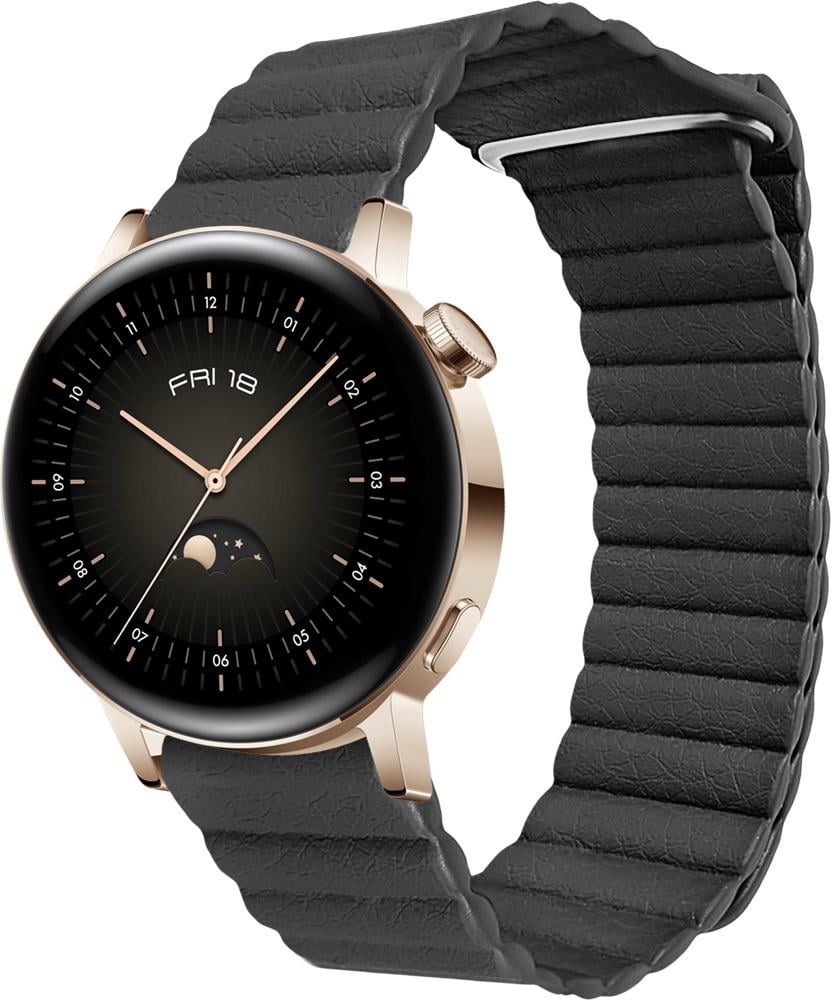 Ремінець шкіряний Genis для Huawei Watch GT3 42 мм Black (26510-2B) Ремінець шкіряний Genis для Huawei Watch GT3 42 мм Black (26510-2B)