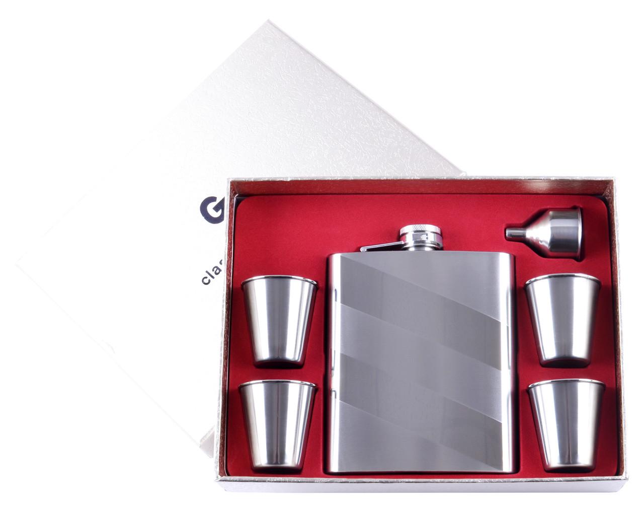 Набор фляга и 4 стопки Silver Joe 530 мл Нержавеющая сталь