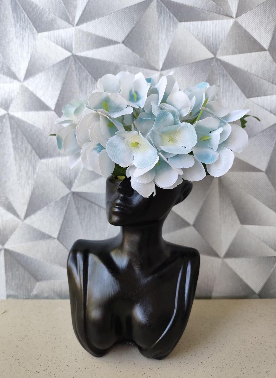 Ваза женский бюст с искусственной гортензией 16,5 см Черный (2754917981) - фото 6 Ваза женский бюст с искусственной гортензией 16,5 см Черный (2754917981) - фото 6