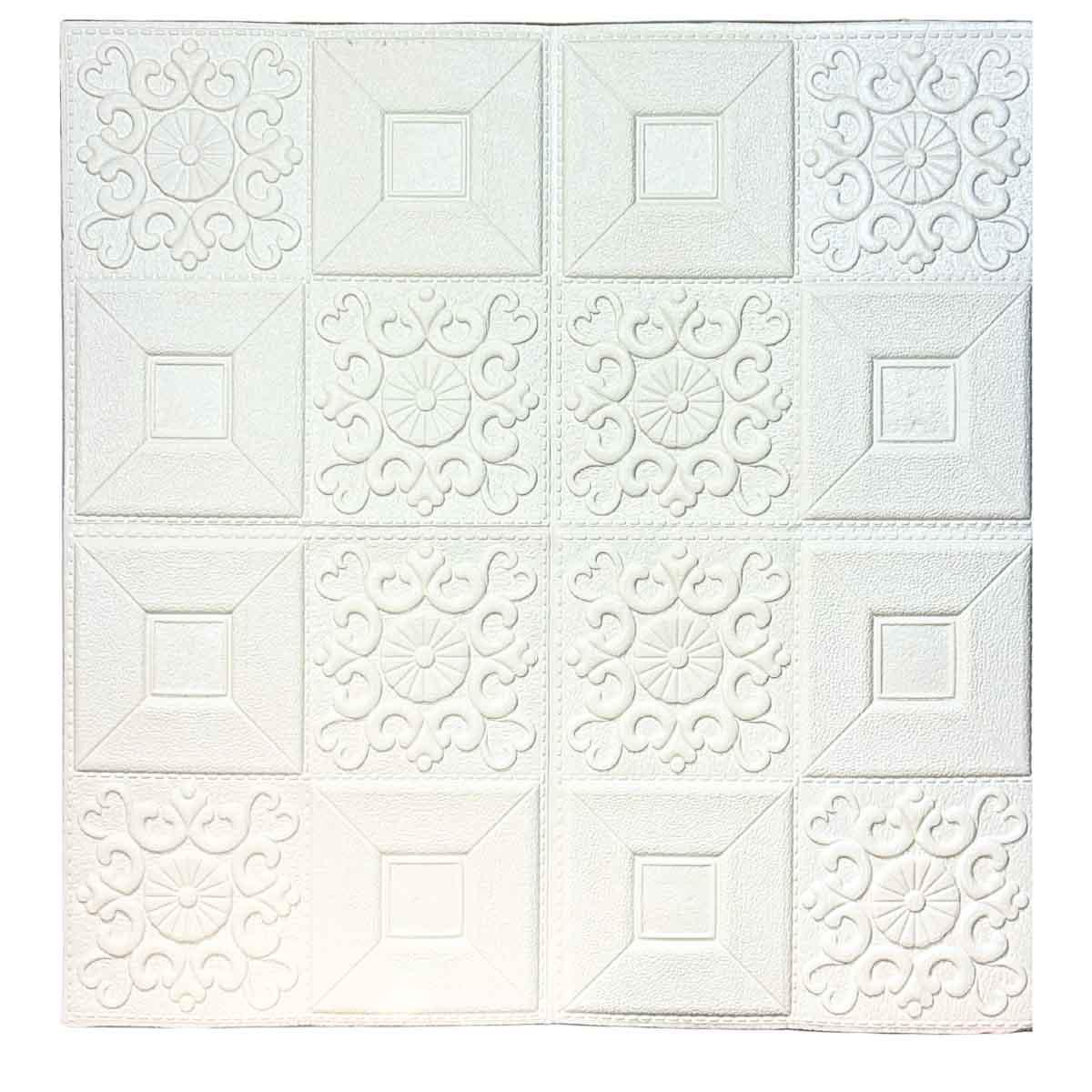 Панель самоклеящаяся декоративная 3D Аракал 700x700x5 мм Белый Панель самоклеящаяся декоративная 3D Аракал 700x700x5 мм Белый