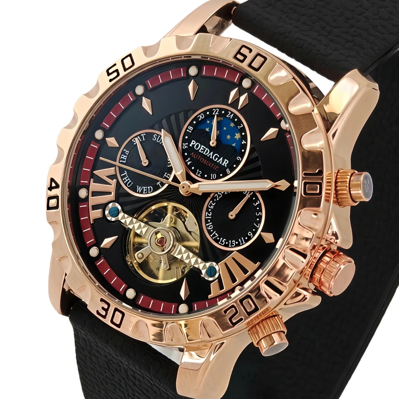 Годинник чоловічий механічний Poedagar Mechanical Prestige 2 ремінці