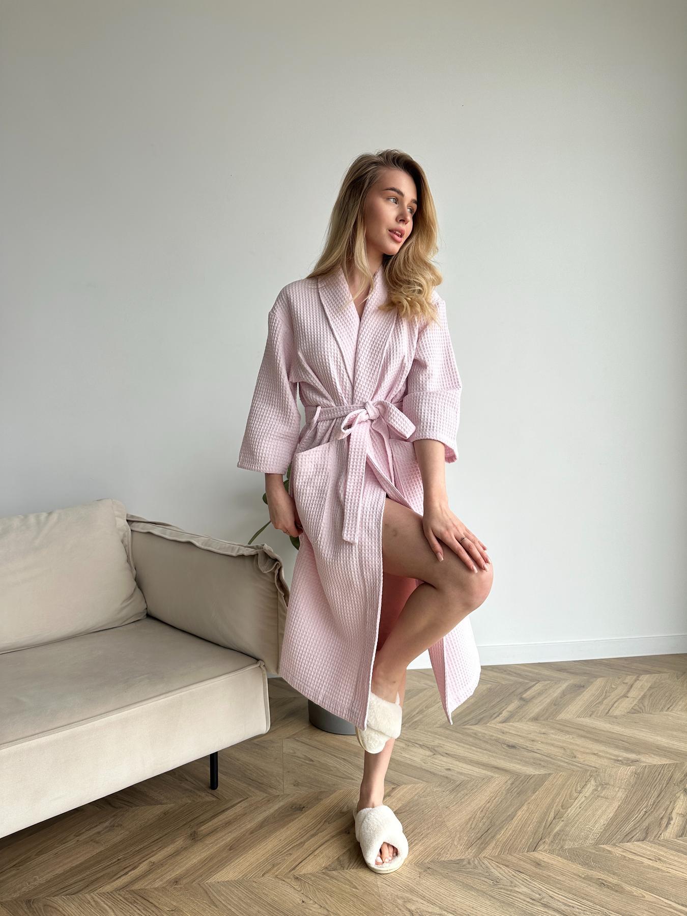 Халат жіночий вафельний COSY з шалевим коміром L Cвітло-ліловий (304) - фото 7 Халат жіночий вафельний COSY з шалевим коміром L Cвітло-ліловий (304) - фото 7