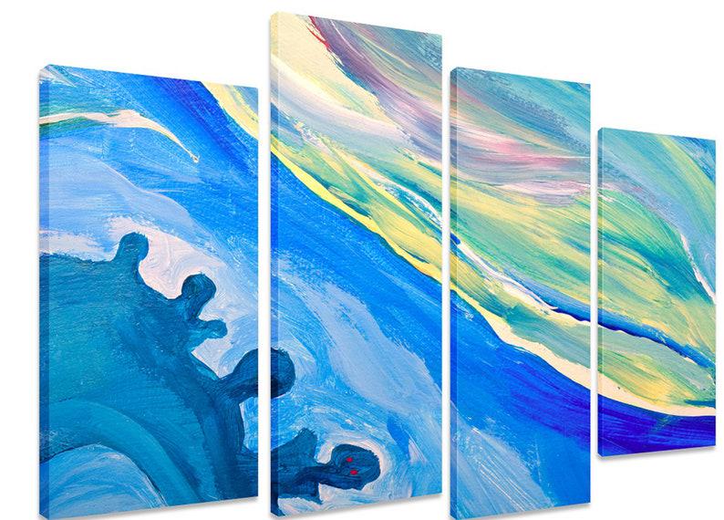 Модульная картина KIL Art Синяя палитра на холсте из четырех частей 129x90 см (M4_L_450)