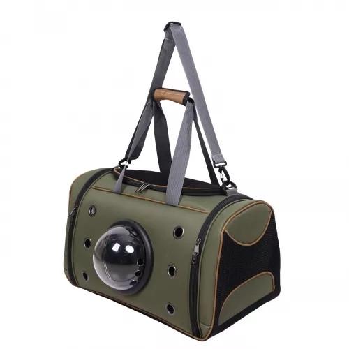 Сумка для перенесення домашніх тварин CosmoPet CP-02 з ілюмінатором 54x35x29 см Green (3_04859) - фото 2