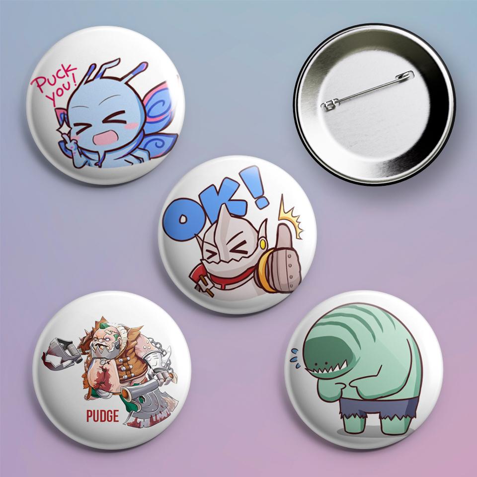 Значки на рюкзак с принтом игры Dota 2 4 шт.