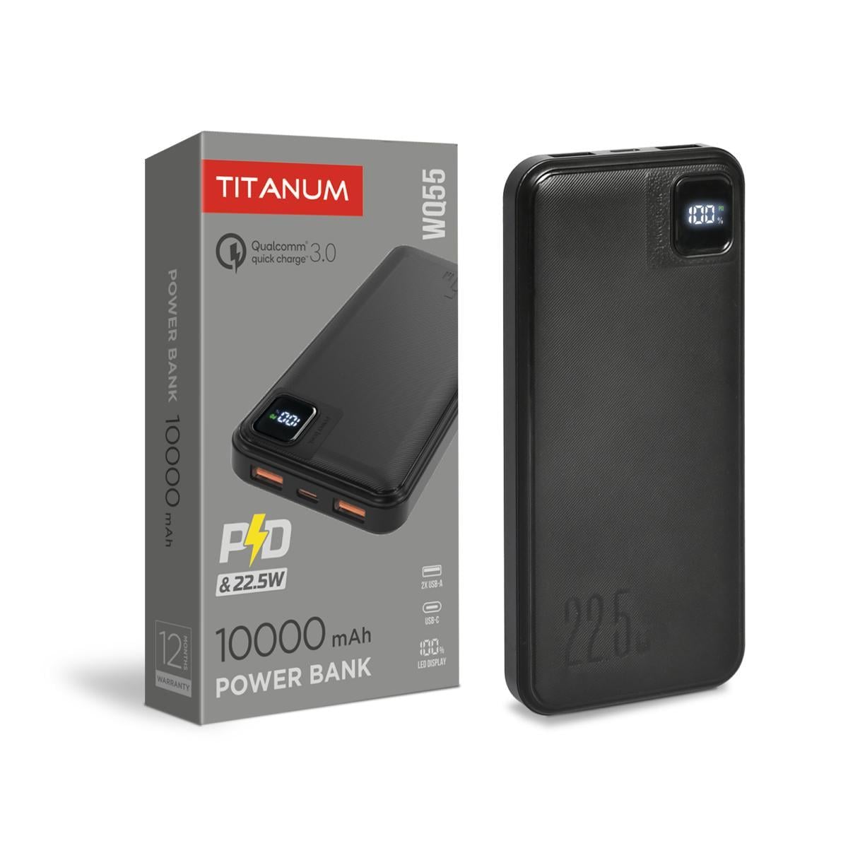 Повербанк TITANUM WQ55 22,5W 10000 mAh Black (TPB-WQ55-B)