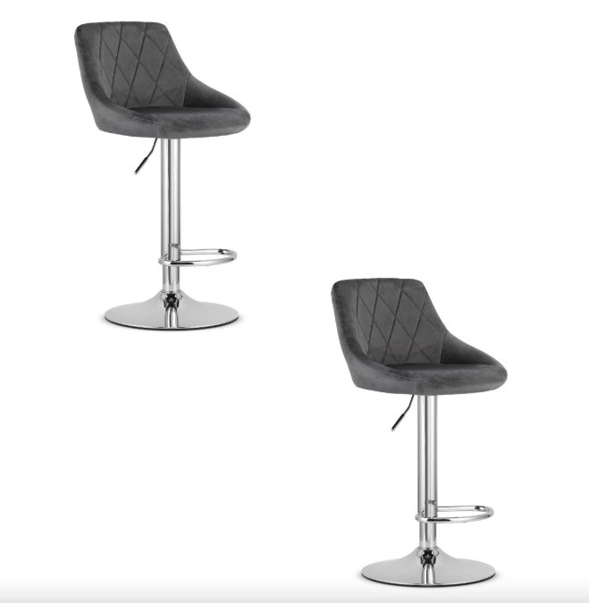 Барный стул Leobert Kast со спинкой 2 шт. Серый (4633)