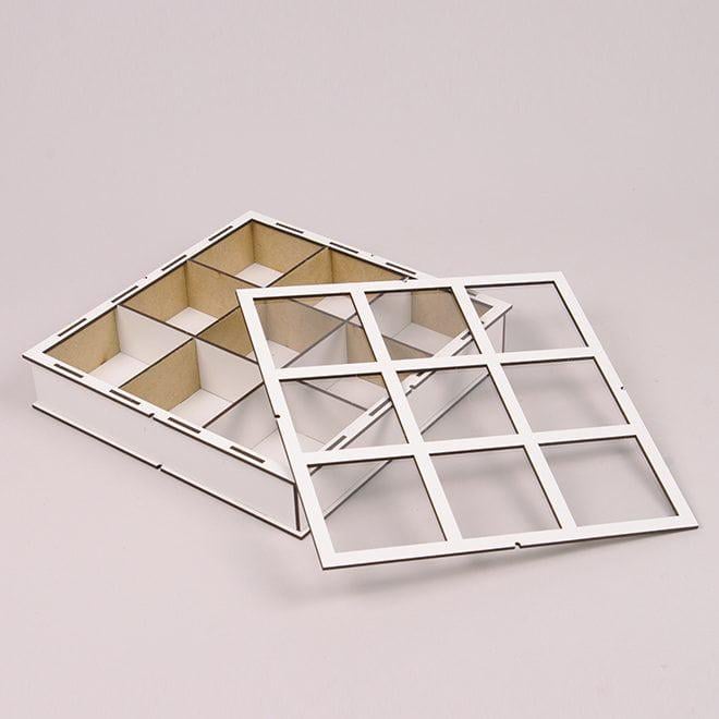 Коробка подарочная Flora квадратная с прозрачной крышкой на 9 отделений Белый (33280) - фото 3