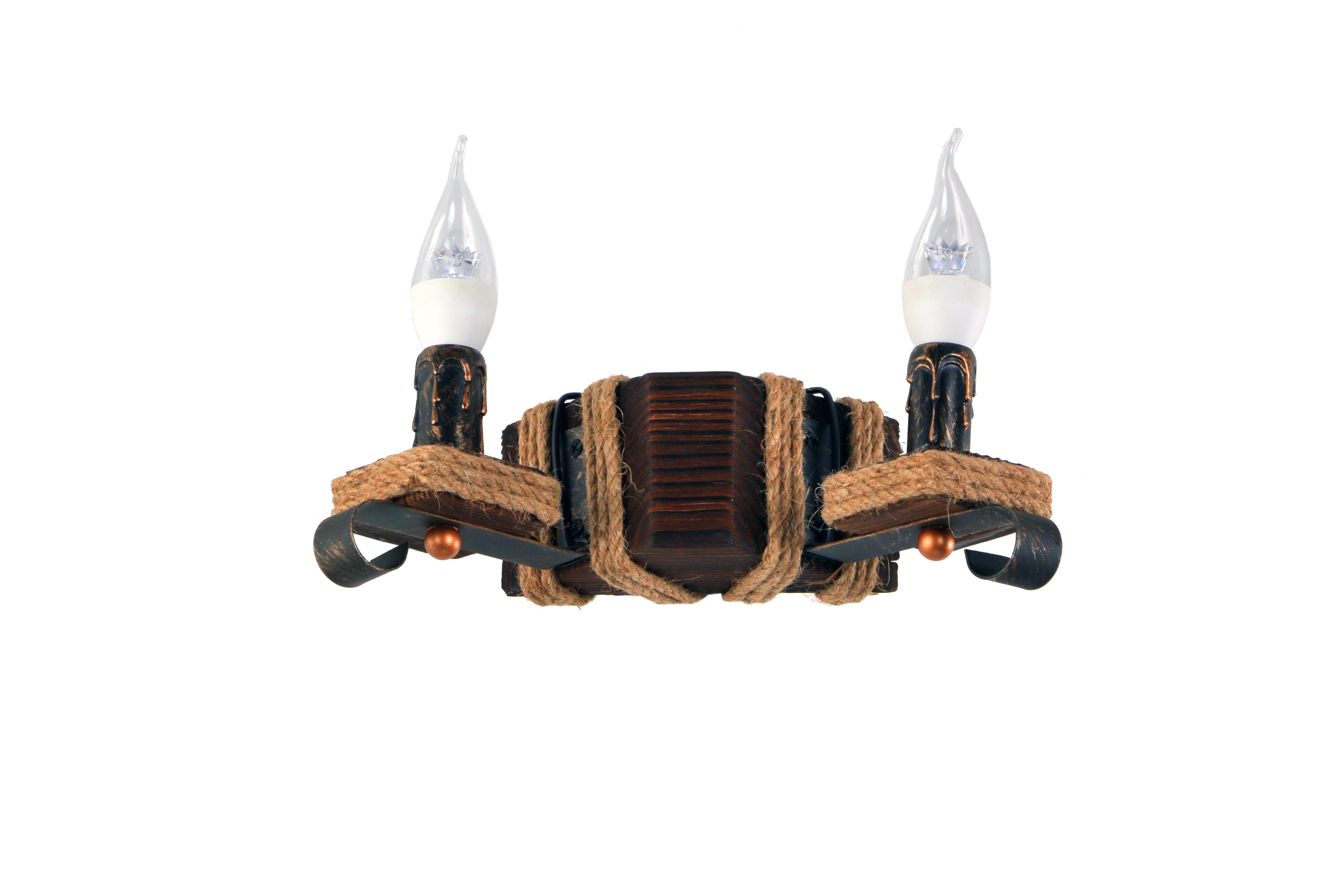 Деревянная люстра Sirius темный обжиг на 2 лампочки (S7005/2)