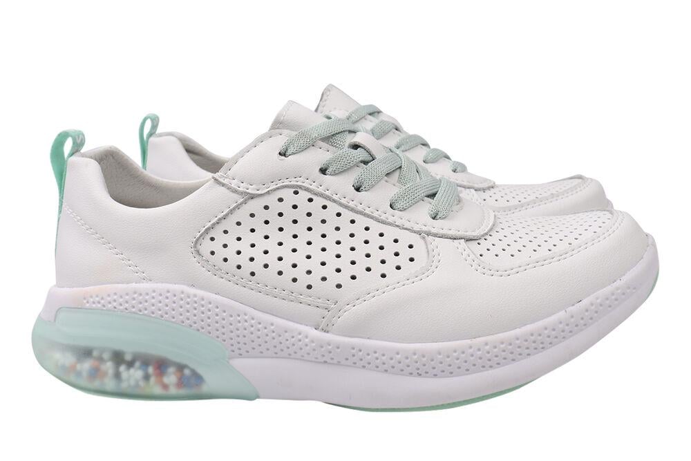 Кроссовки женские Bonavi из кожи на низком ходу на шнуровке р. 37 Белый (7-21LTCP)