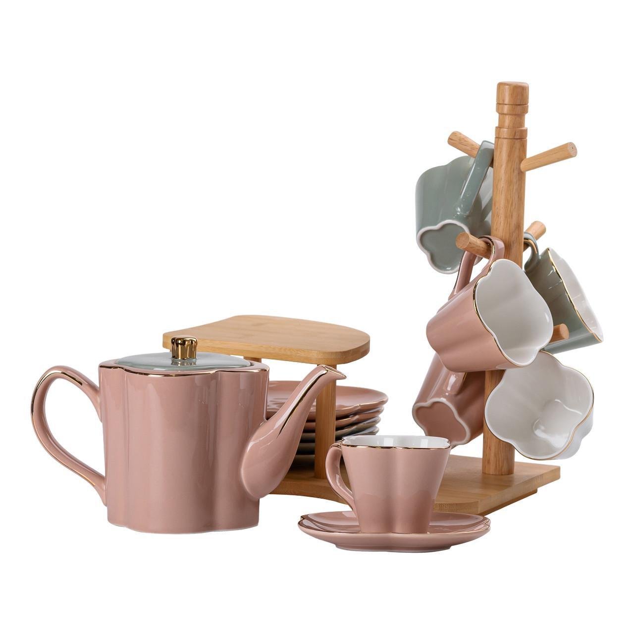 Чайний сервіз з бамбуковою підставкою на 6 персон (HP-15-25) - фото 3 Чайний сервіз з бамбуковою підставкою на 6 персон (HP-15-25) - фото 3