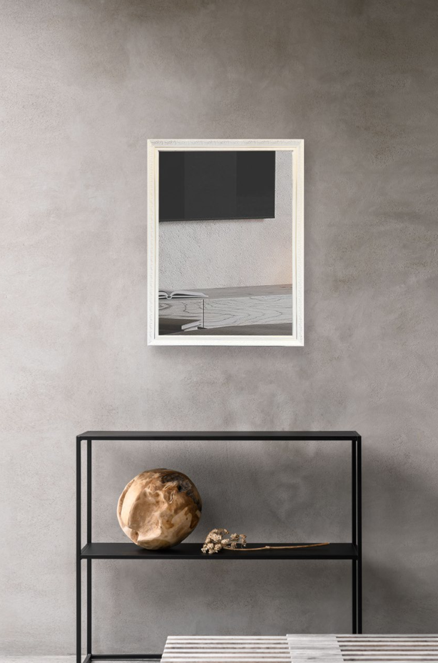 Дзеркало настінне CRYSTAL GLASS в багетній рамі 800x500 мм Білий (С4478)