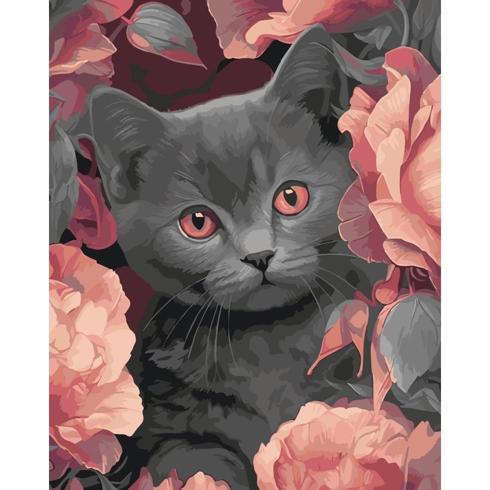 Картина за номерами ART CRAFT Сірий котик 40x50 см (11563-AC)