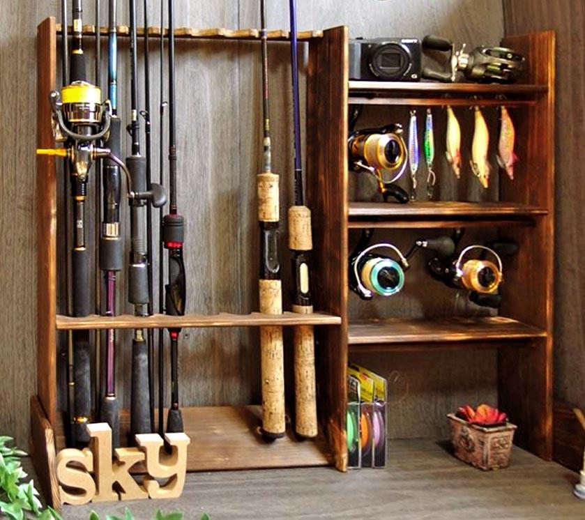 Органайзер для удочек из дерева Бурлин 8 Латте (РЫБ-805016)